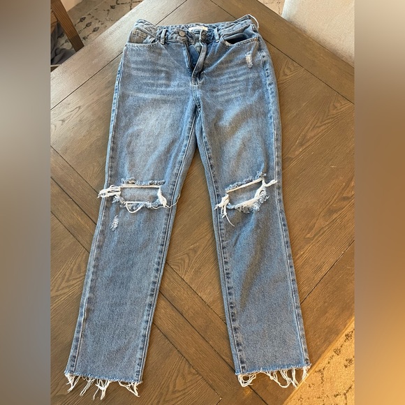 Pants - PacSun Eco Medium Blue Ripped Mom Jeans - Size 26